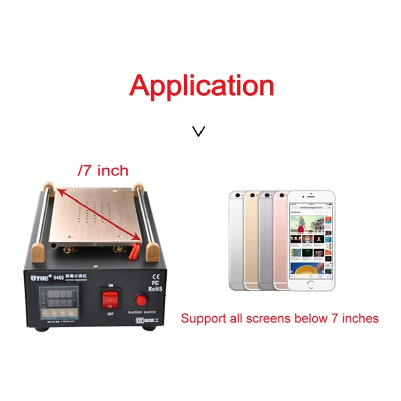Uyue948q eingebaute Pumpe Vakuum glas LCD-Bildschirm Touchscreen-Trenn maschine max 7 Zoll Handy zerlegen Reparatur werkzeug