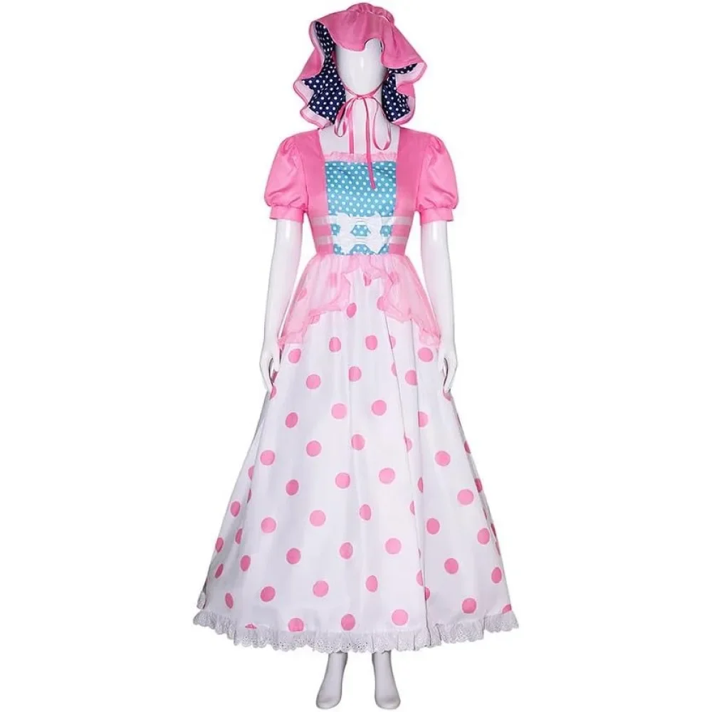 성인 들여다 의상 Shepherdess 코스프레 여성 드레스 할로윈 코스프레 의상을위한 모자