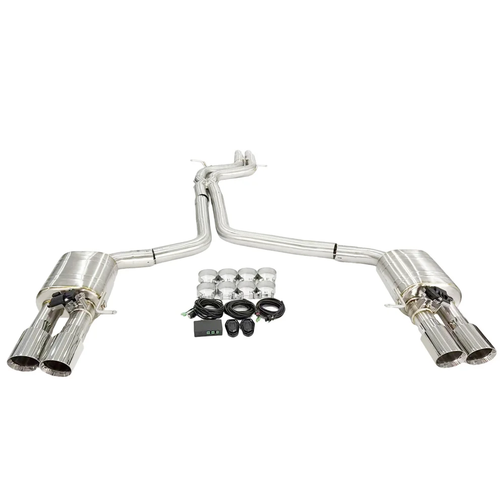 JYD Tuning Exhaust Sport Catback Exhaust System for  S4 S5 B8 B8.5 3.0T Car Exhaust Pipes Muffler with Electronic Valve