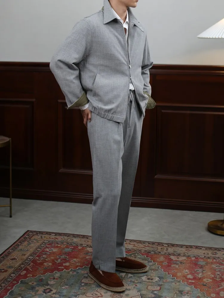Autumn Italian Design Business Casual Work Two Piece Set Loose Fit Jacket Long Pants Matching Sets Vintage Outfits New Coat Set - view 2
