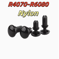 50pcs  4mm  5mm  6mm R Type Nylon Plastic Press Rivet Clip Expansion Tube Anchor Plug for PC Board Fix Black