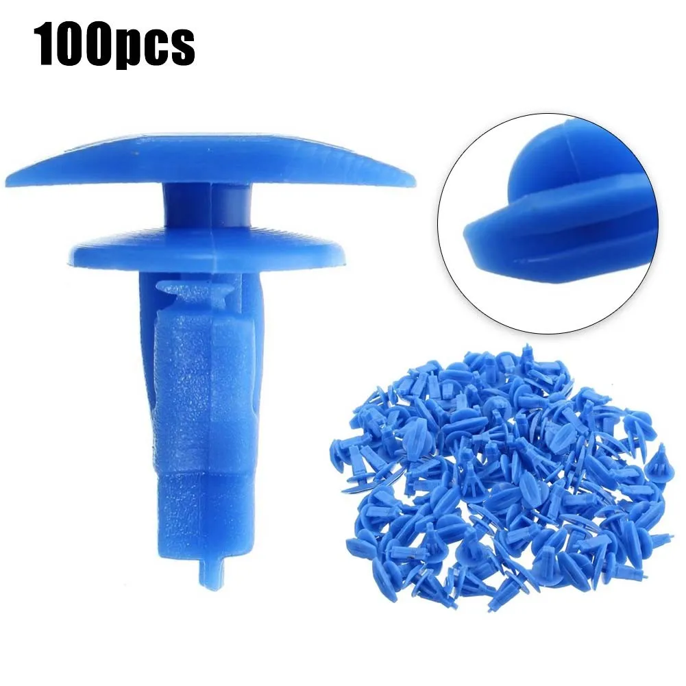 

100PCS Blue Retainer Clips Auto Fasteners Car Door Window Seal Strips Weather Strips For Honda For Toyota For Nissan