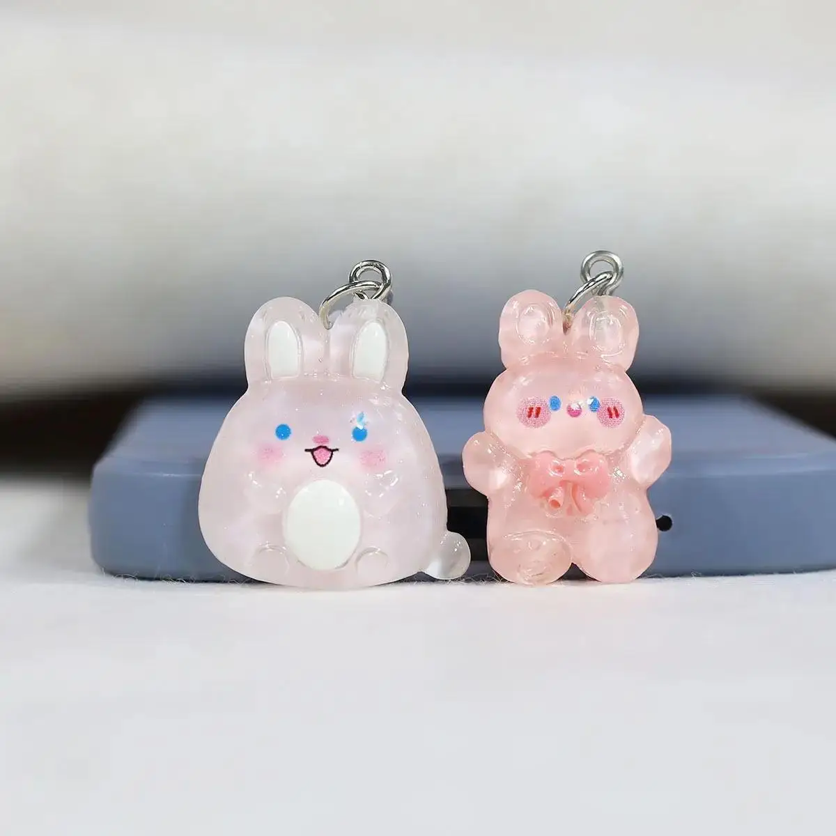 Cute rabbit Dust Plug Phone Charge Port Plug For iPhone For Airpods Type C Dust Protection Stopper Pendant Couple Gift ﻿