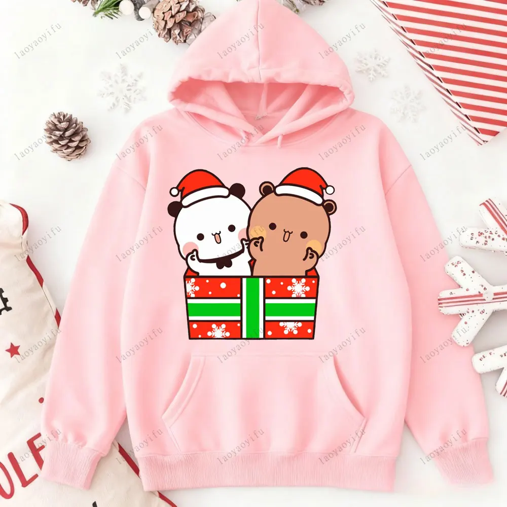 Bubu Dudu's Christmas Hoodie Bubu Dudu Christmas Couple Tracksuit Drop Shoulder Tracksuit Long Sleeve Street Fashion Sportswear