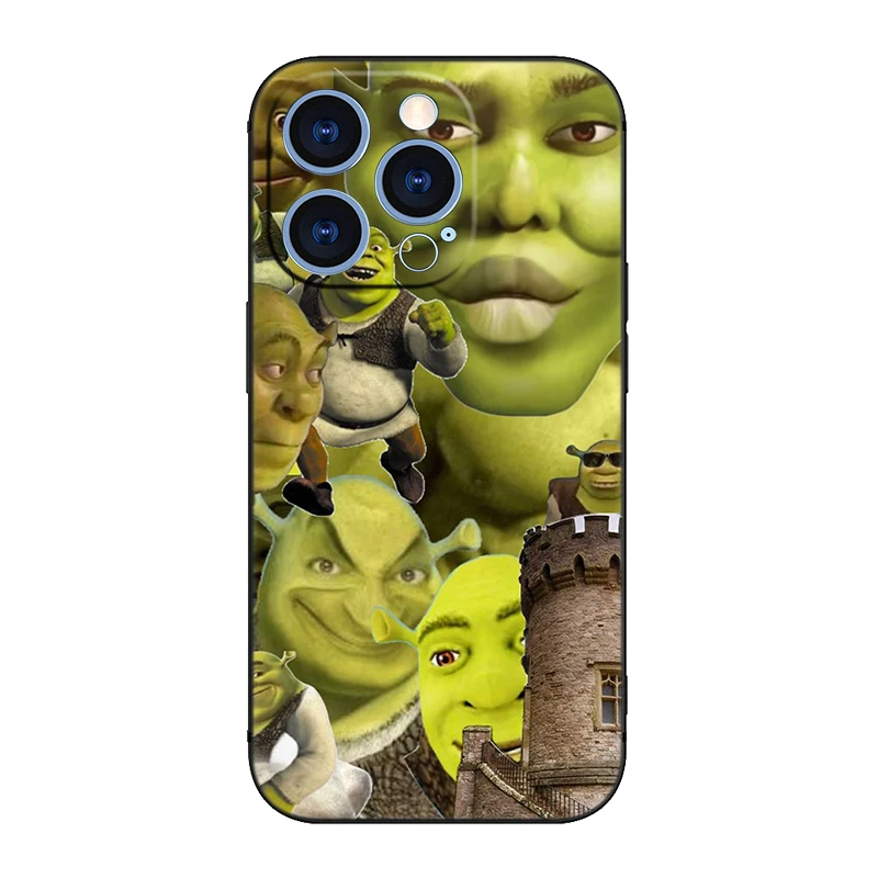 Cartoon Moive S-Shreks Black Phone Case For Apple iPhone 15 Pro Max 14 13 12 Pro Max Mini 11 Pro 7 8 Plus XR X XS SE 2020 2022