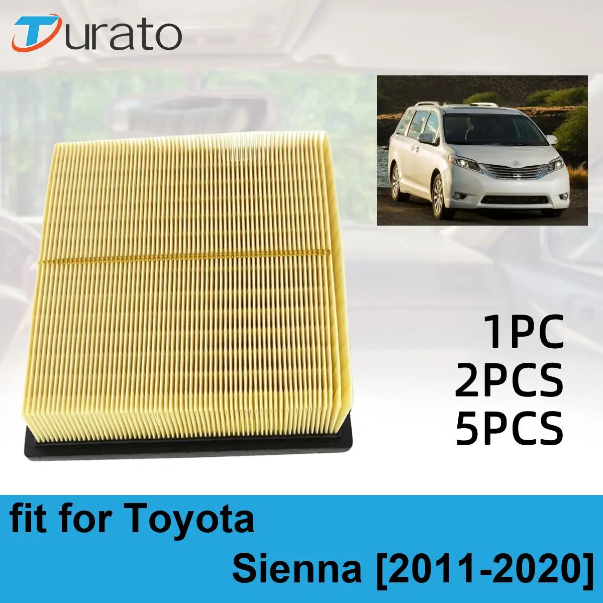 Car Engine Air Filter Pollen Auto Climate Control Gases Replace Accessories Pollen For Toyota Sienna 2011-2020 CA10755