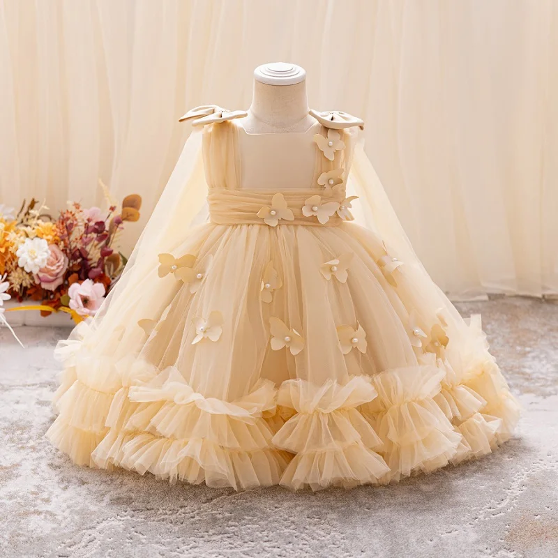 Summer Baby Girl Princess Dress Lace White Birthday Party Dress Girl Princess Dress Wedding Flower Girl Baby Clothing