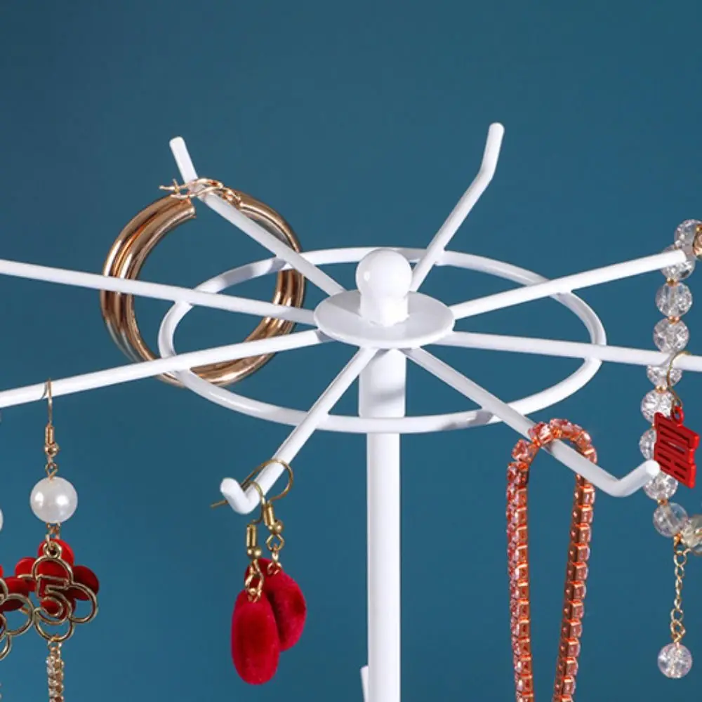 

New 2 Tier Jewelry Display Stand Black White Metal Keychain Shelf Earrings Rings Display Organizer Watches Organizer