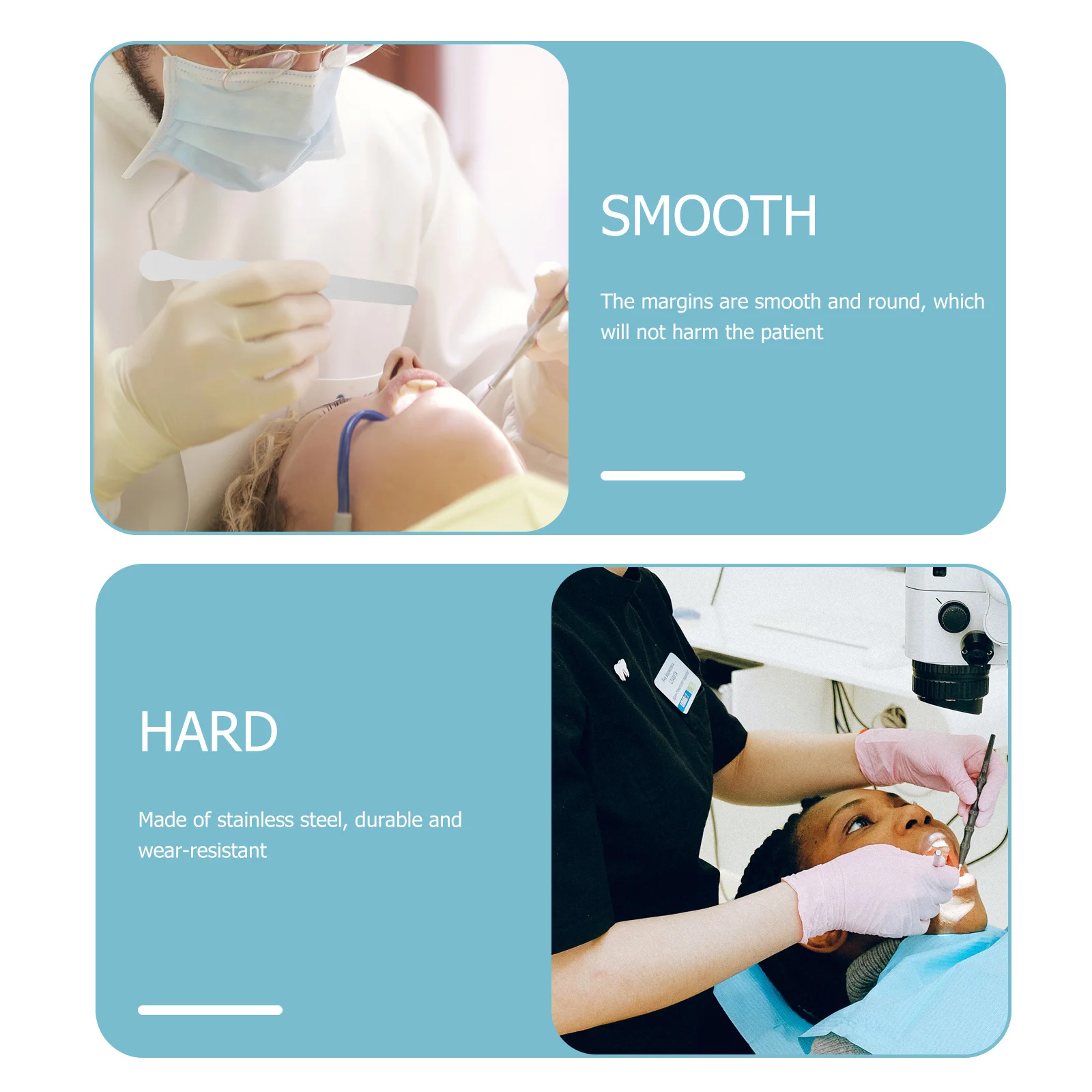 

10pcs Stainless Steel Durable Tongue Spatulas Smooth Reusable Dental Spatulas For Clinic Professional Use Silver Color