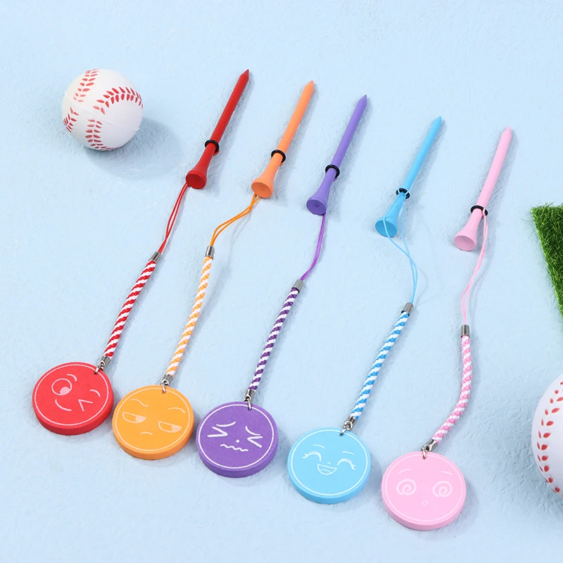 Magnetic EVA Foam Printing Golf Ball Holder Tees Golf 83mm Tees Multi-color Golf Wood Tees With Anti-loss Rope Golf Gift