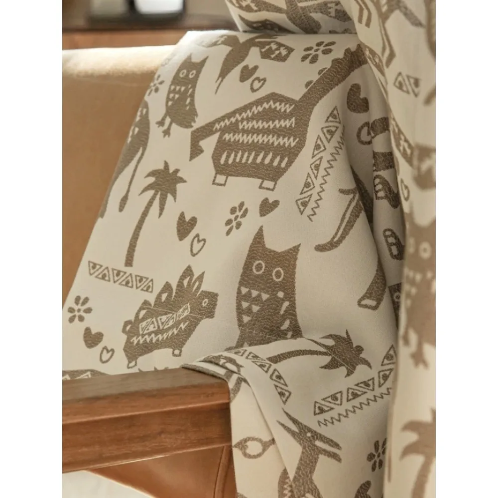 Luxury French Cotton Linen Jacquard Semi Blackout Made Drapes Curtains for Childrens Room Boys Girls Window Custom