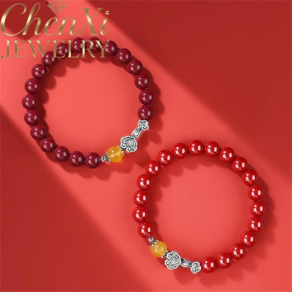 

High-End Cinnabar Ruyi S925 Silver Lucky Bracelet Luxury Quality Fashion Fine Jewelry Exquisite Elegant Charms Popular Young