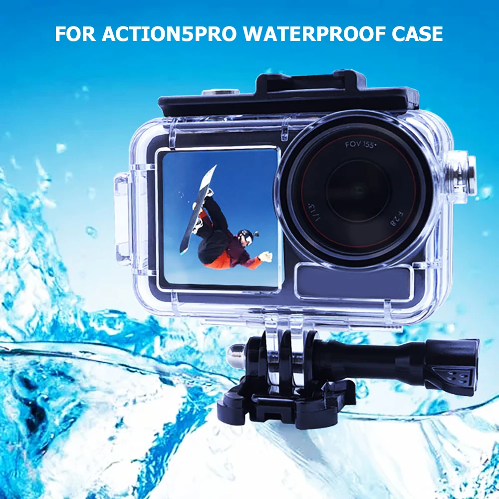 60M/196FT Waterproof Diving Case Anti-Fog Shell with Floating Hand Grip for DJI Osmo Action 5 Pro 4 3