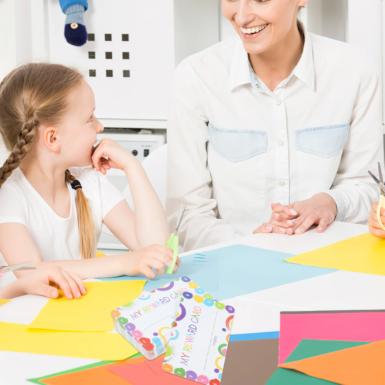 2 stücke Belohnung Cartoon Punch Für Klassenzimmer Motivation Lehrmittel Student Tracking Karten Multifunktionale Locher Karten