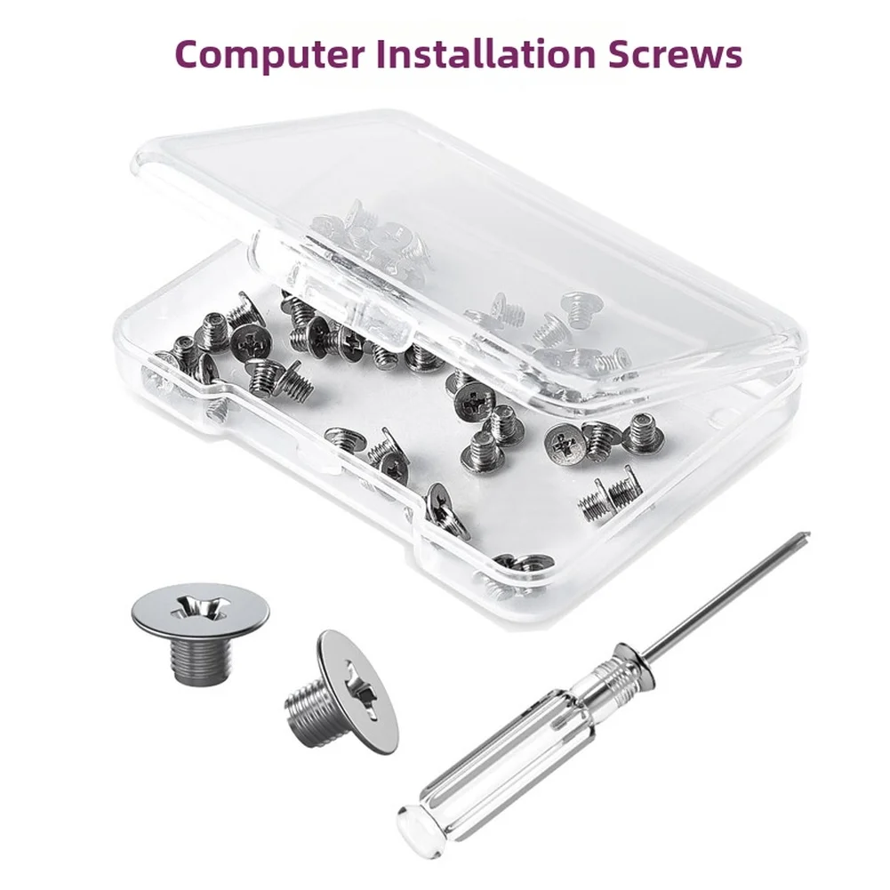 50pcs M2 Flat Head Cross-Screws Nickel Plated Screws For Small Hardware Projects With Transparent Magnetic Tip Screwdriver Kits