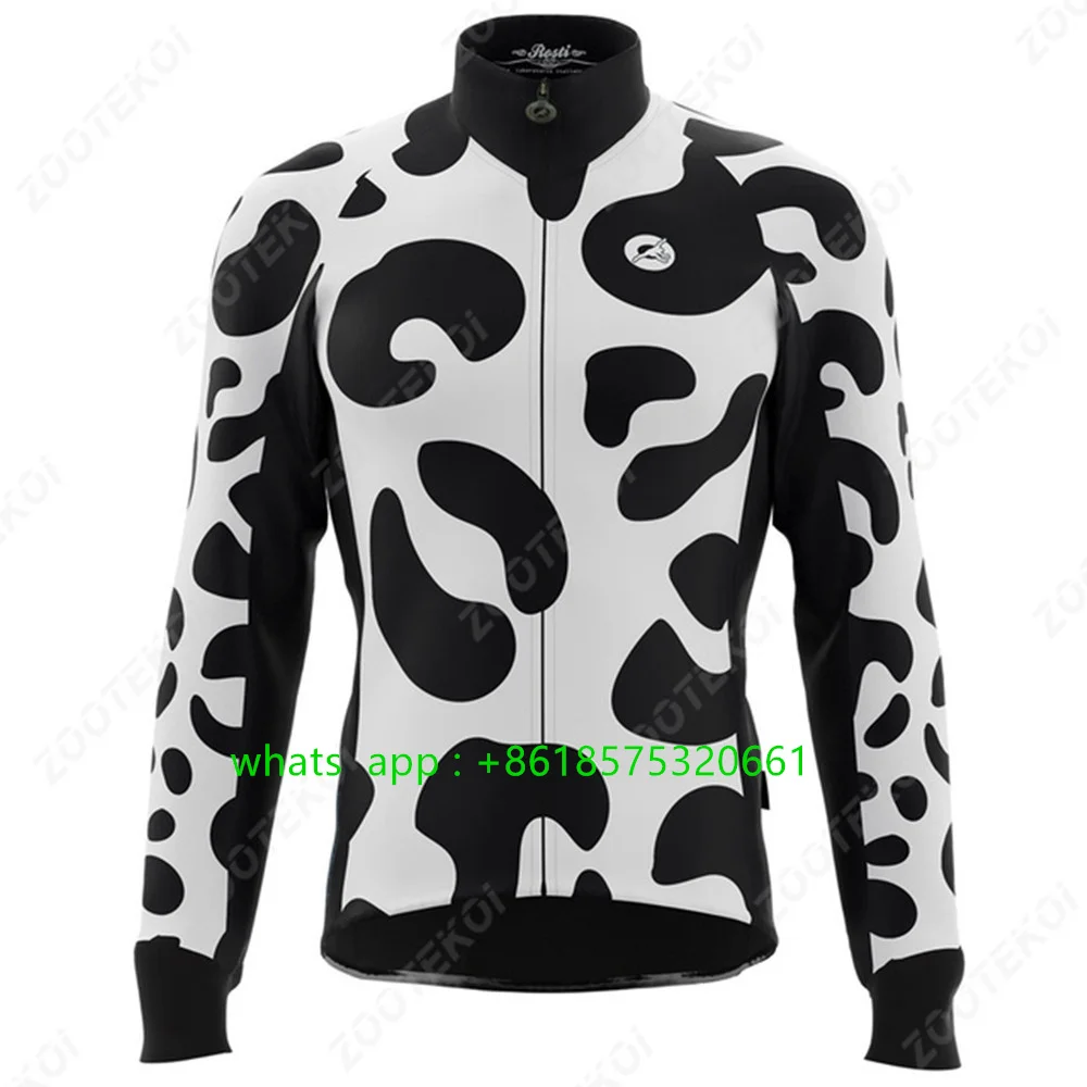 Rosti Winter Cycling Jacket Men Warm Fleece Bicycle Team Long Sleeve Jacket MTB Bike Clothing Maillot Ciclismo Hombre Invierno