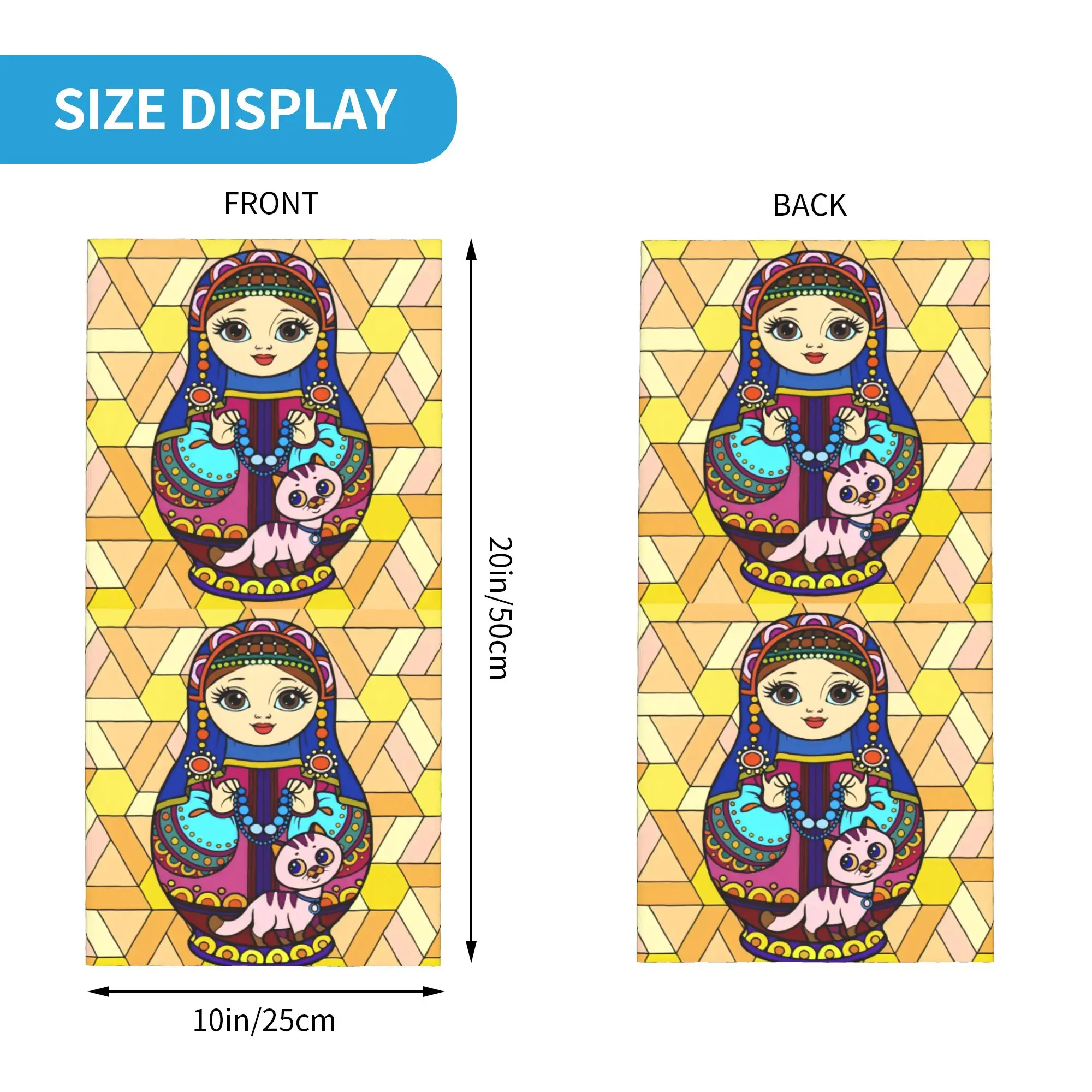 Matryoshka Doll Russia Russian Folk Art  Winter Headband Neck Warmer Men Women Hiking Cycling Tube Scarf  Face Bandana Gaiter