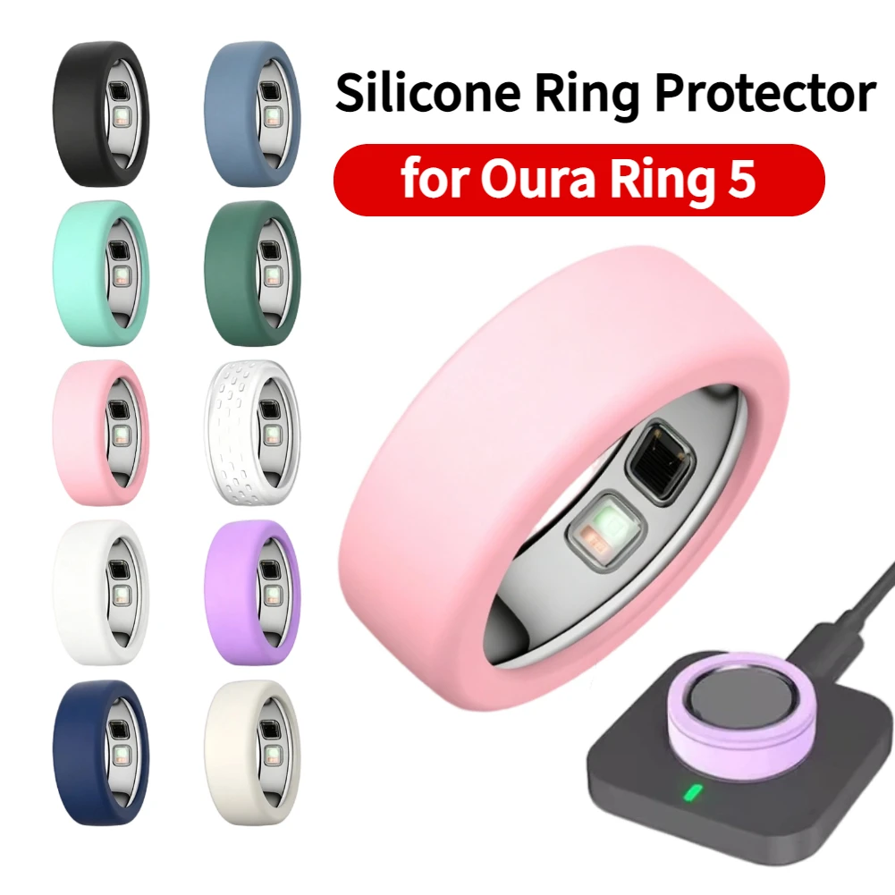 3-10 PCS Silicone Ring Protector Fits for Oura Ring 5 Protective Sleeve Skin Ring Protector Case for Gym Woking Out Women Men