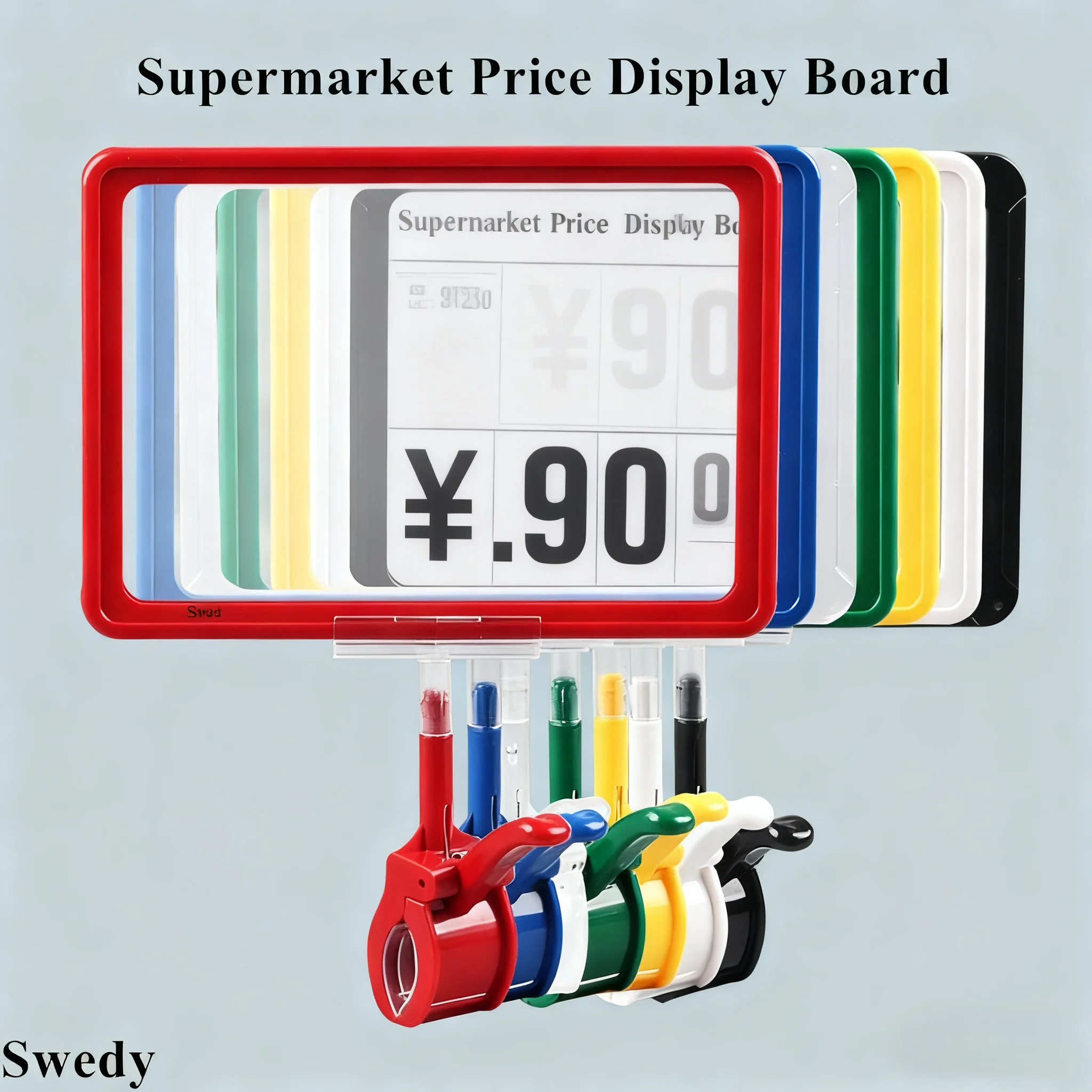 10 PCS A5 POP Adjustable Plastic Sign Holder Clip-on Style Double Head Sign Display Clips Rotating Price Label Sign Holder
