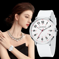 LIGE Fashion Elegant Watches for Woman Ladies Candy Color Silicone Casual Luminous Waterproof Dress Quartz Women's Wristwatches