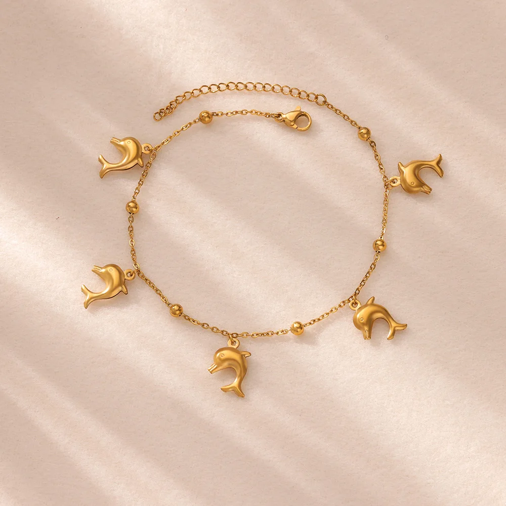 316L Stainless Steel Starfish Shell Charms Anklet For Women Fashion Gold Color Chain Summer Beach Aesthetic Jewelry Accessories