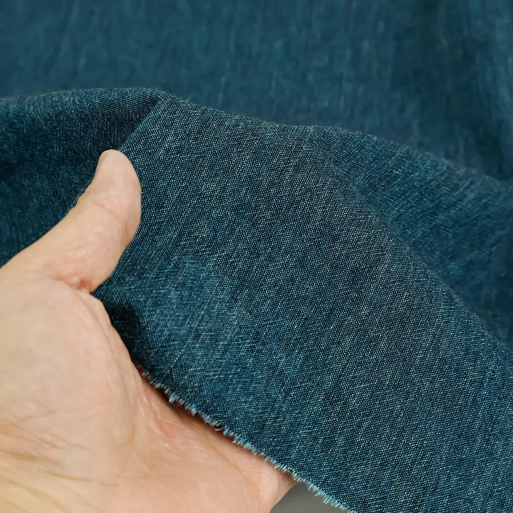 2 Yards, Delicate, Vintage Deep Teal Linen, High-Quality Spring and Summer Fabric for Clothing, Suits, Hanfu, Cheongsam Suit Mat