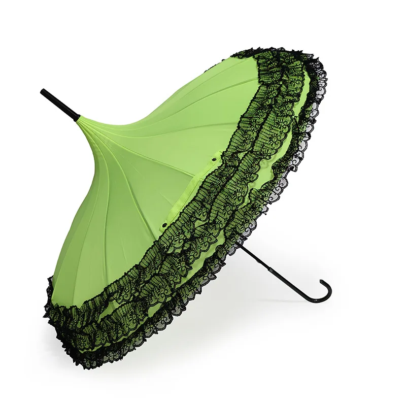16K Black Lace Pagoda Umbrella Creative Photography Props Korean Princess Palace Umbrella Umbrella Academy 거꾸로우산 자동