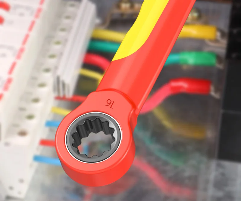 LAOA isolierter Ratschenschlüssel mit Pflaumenblüten, Spannungsfestigkeit, 1000 V, Spezialwerkzeug für Autoreparaturen – Detail 4