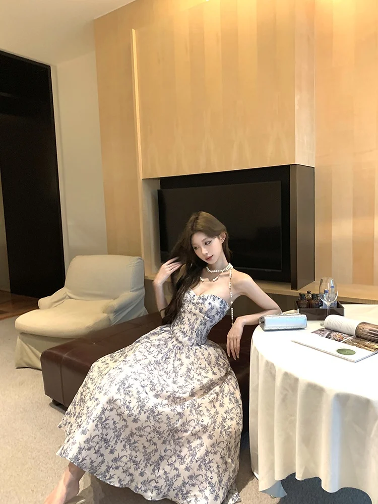 

Женское летнее платье А-силуэта с цветочным принтом, приталенное, с коротким рукавом, в корейском стиле, для повседневной носки