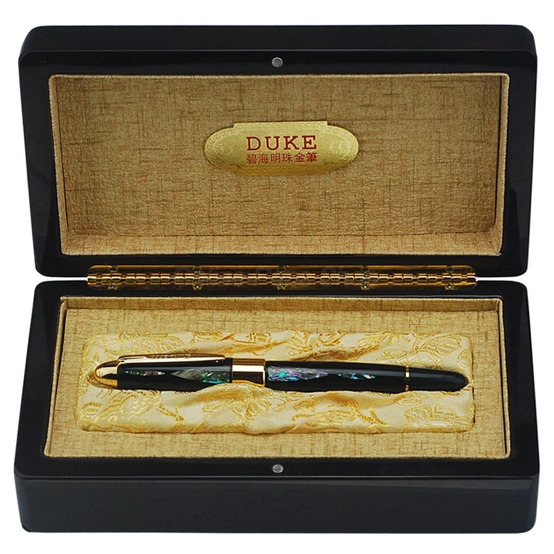 

Duke 14K Gold Bright Pearl In The Dark Sea Metal Fountain Pen Fine Nib Professional Stationery Supplies Writing Tool Pen Gift
