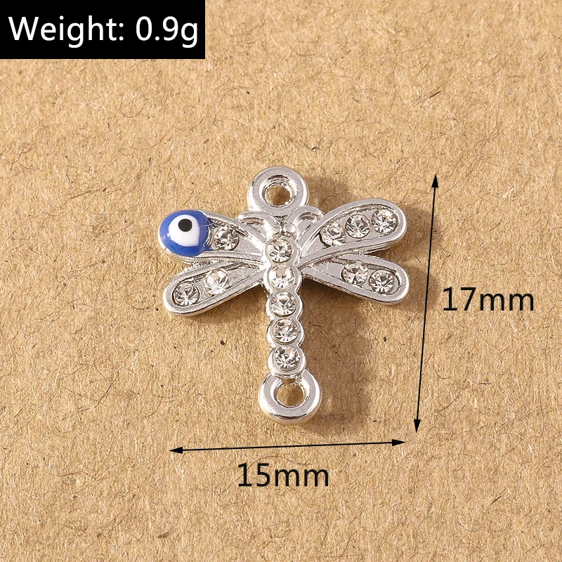10 Stück Strass-Kristall-Glücksbringer-Anhänger mit bösen Augen zum Basteln von Ohrringen, Halsketten, Armbändern, DIY-Handschmuck und Accessoires – Detail 9
