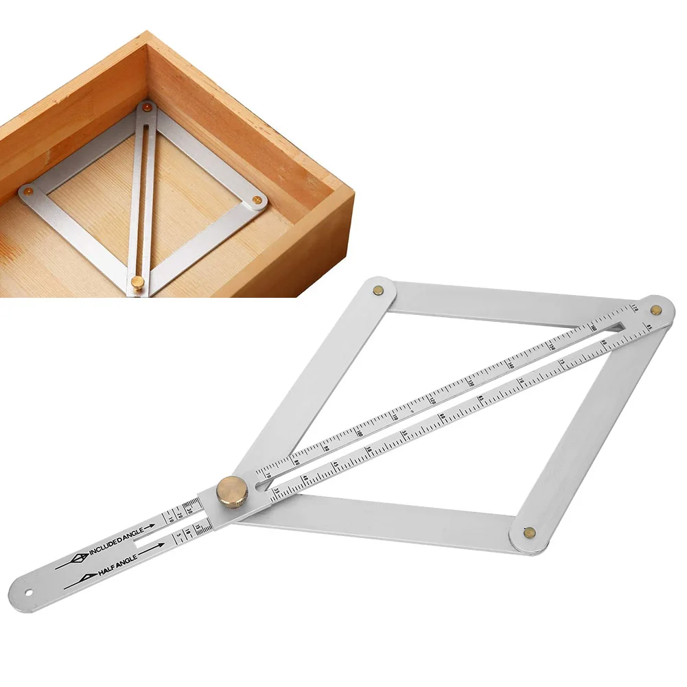 Goniometer Ruler Multifunctional Diagonal Ceiling Profiler 4‑Fold Corner Angle Finder Woodworking Ruler Corner Angle Finder