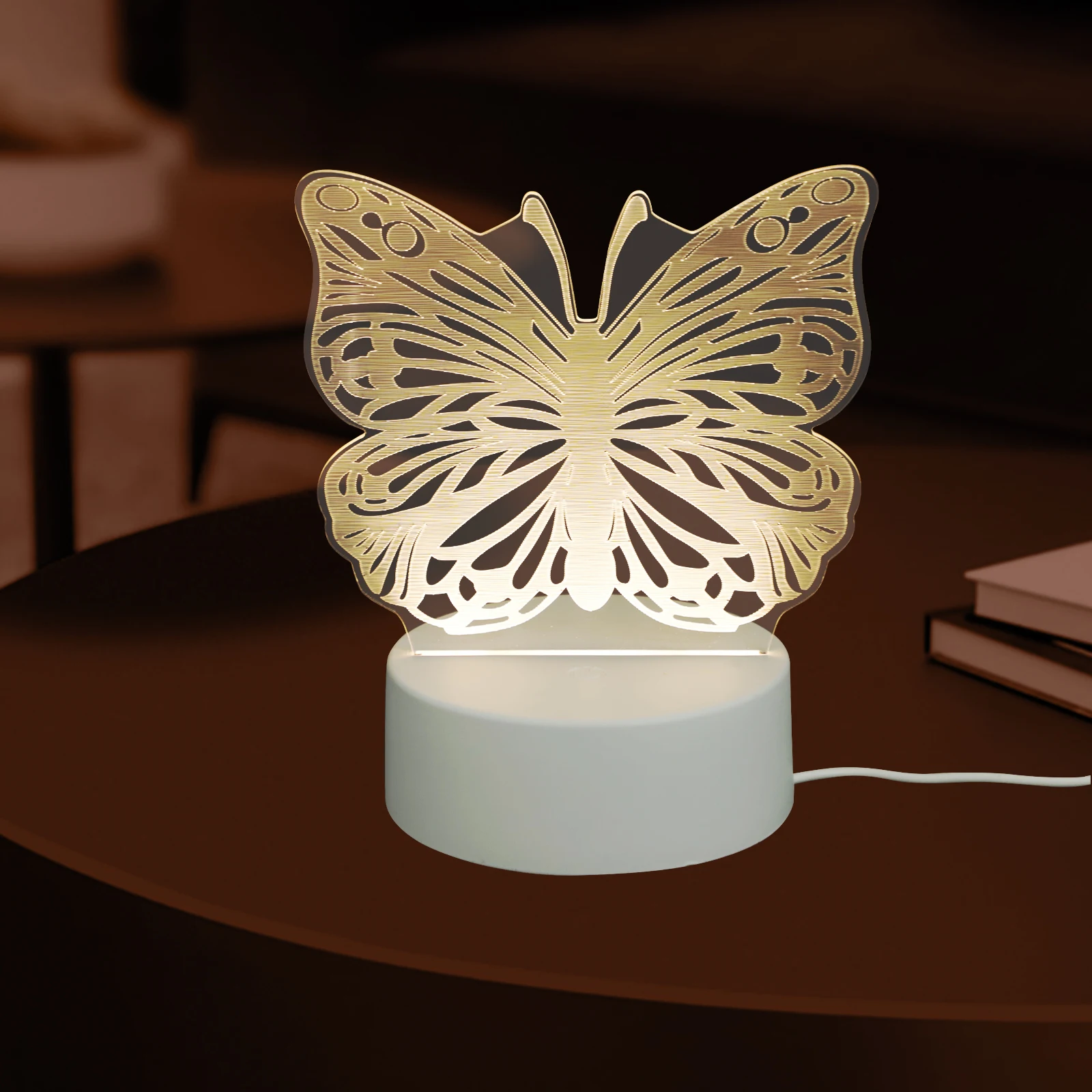 

Butterfly Night Acrylic Light Girls Gift Kids Decor Small Desk Lamp Bedroom Living Room Cafe Bar Restaurant Cool Led Lamp