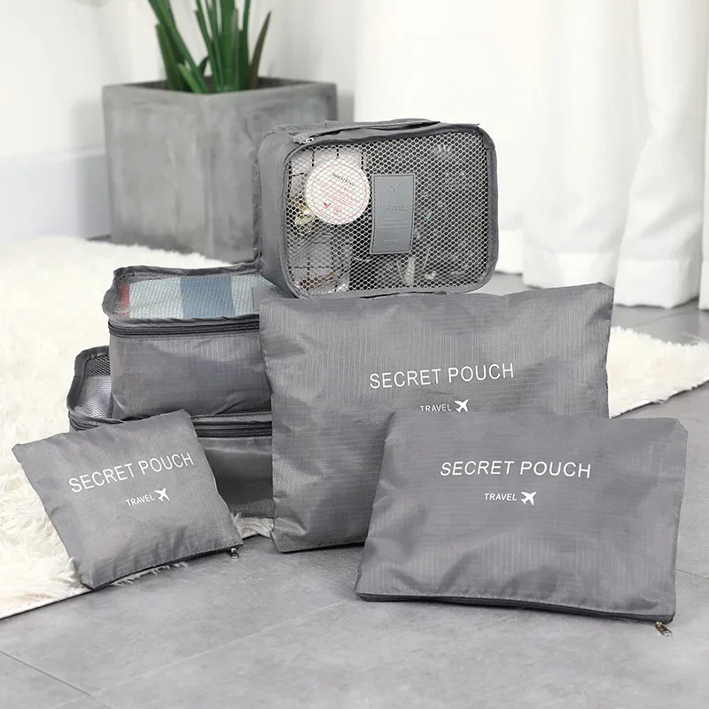 6pcs Travel Storage Bag Set Foldable Portable Luggage Organizer Suitcase Packing Cases for Clothes And Shoes