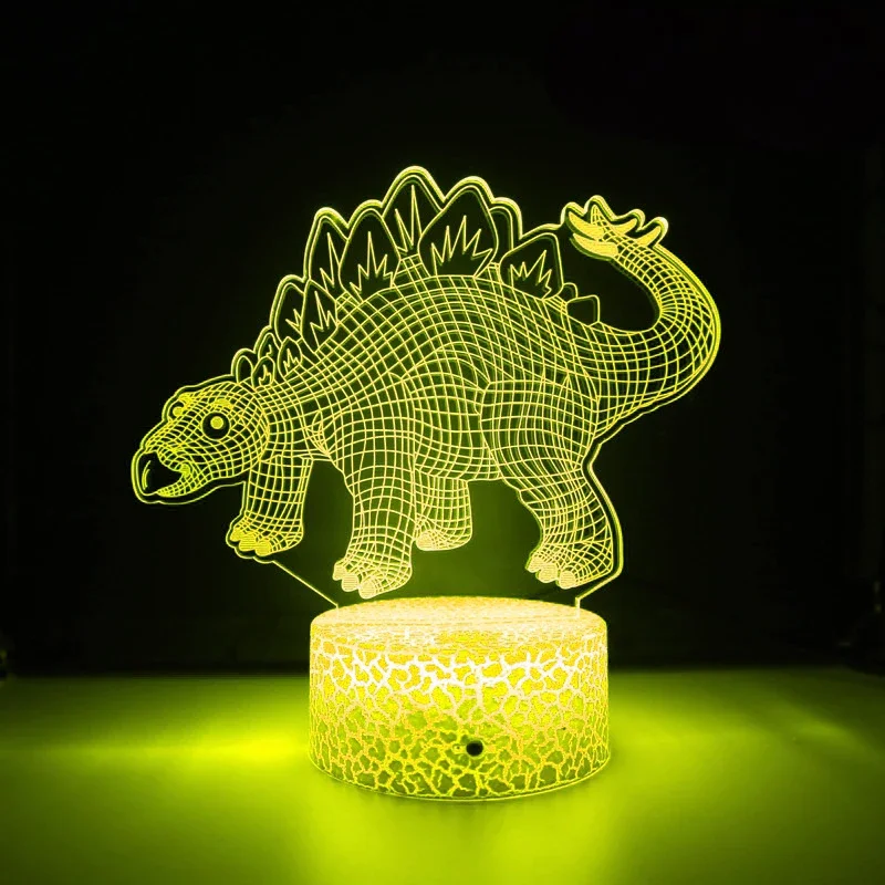 Nacht 3D Dinosaurier Nachtlicht Kinder LED Dinosaurier Lampe Schöne USB Acryl Tisch Nachtlicht für Kinder Geschenk Lampe Schlafzimmer Dekor