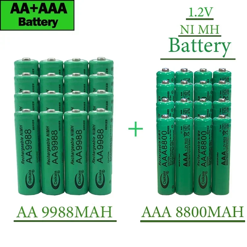 

2024 New Bestselling 1.2V AA9988MAH+AAA8800MAH AA AAABattery NI MH Rechargeable Battery for Shaver Remote Control