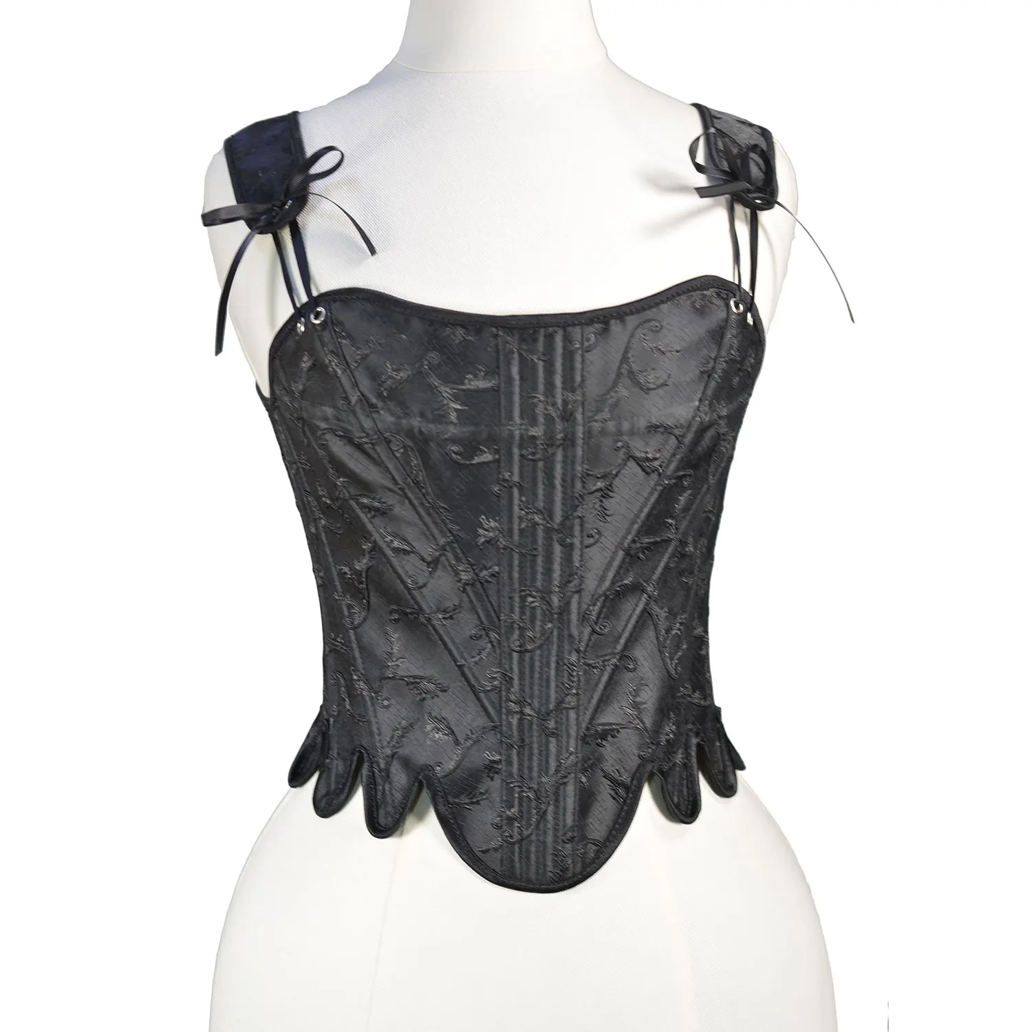 

Women's French Tank Top To Wear Out Sexy Shoulder Strap Corset Lace Up Women Staghorn Embossed Jacquard Camisole Bustier