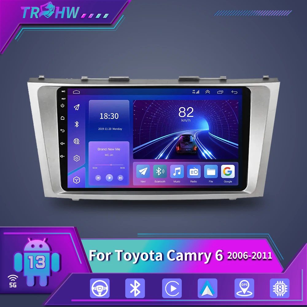 

For Toyota Camry 40 50 2006-2011 Car Multimedia GPS 4G 2din autoradio Android 13 BT Car Radio Multimidia Video Player Navigation