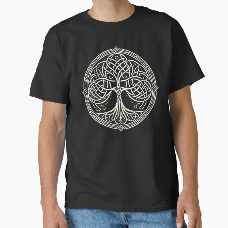 

Celtic Norse Tree Of Life Nordic Viking Geometric Runic Yggdrasil Gift t shirt Large size Tops Graphic Print men's Clothes