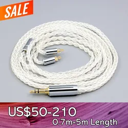 8 Core 99% 7n Pure Silver Palladium Earphone Cable For 0.78mm 2pin BA   W4r UM3X UM3RC JH13 High Step LN008394