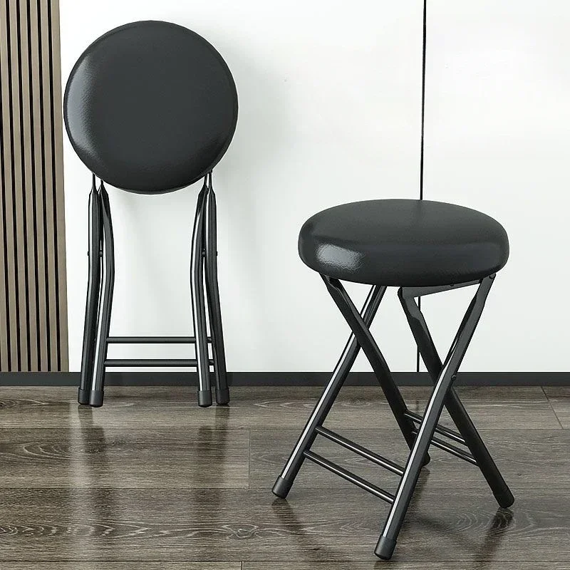 

Practical Portable Folding Stool Kitchen Dining Chairs Adult Round Stool Simple Household Dormitory Chaises Salon A Manger