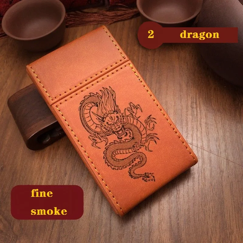 1pc PU Leather Cigarette Case Premium Business Cigarette Box Portable Cigarette Container for Fine Smoke Accessories Lady Storag