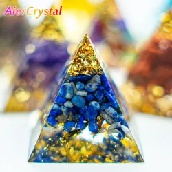 Natural Crystals Energy Pyramid Peridot Healing Reiki Chakra Orgonite Energy Amethyst Quartz Generator for Pyramid Home Decor