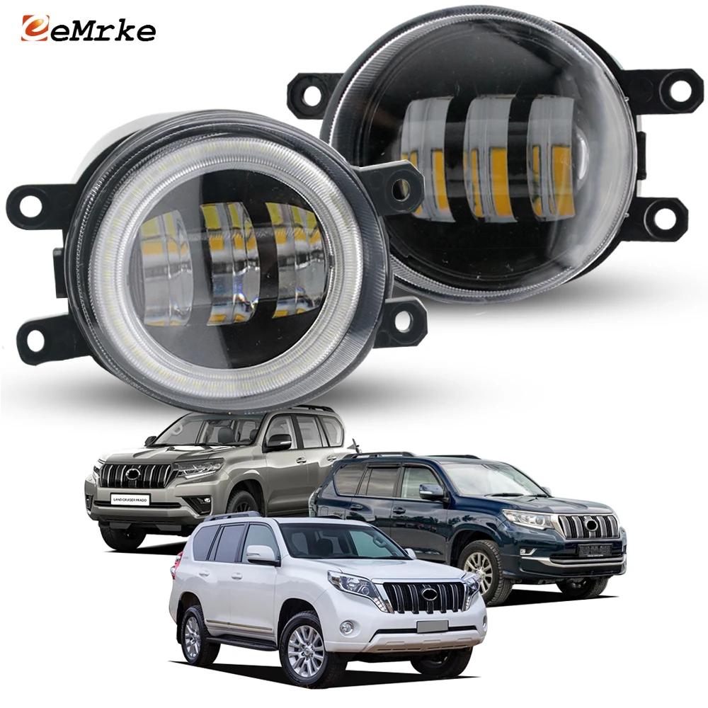 

Left and Right Canbus Led Fog Light for Toyota Land Cruiser Prado J150 2014-2022 With Projector Lens & Angel Eye DRL Lamp