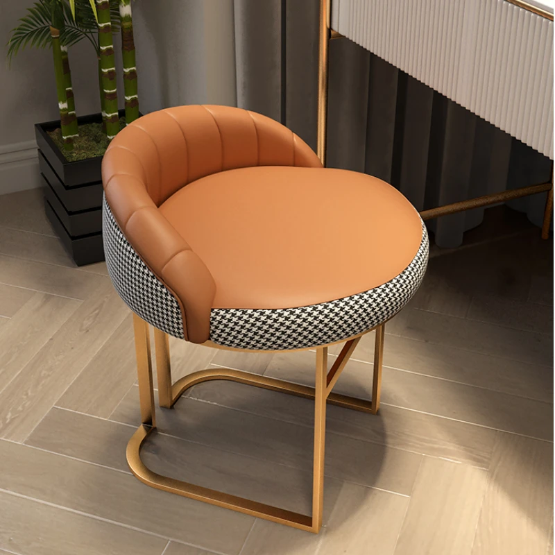 luxury vanity chair stool Nordic dining Small chair bedroom makeup chair design velvet soft Bench living room stool furniture