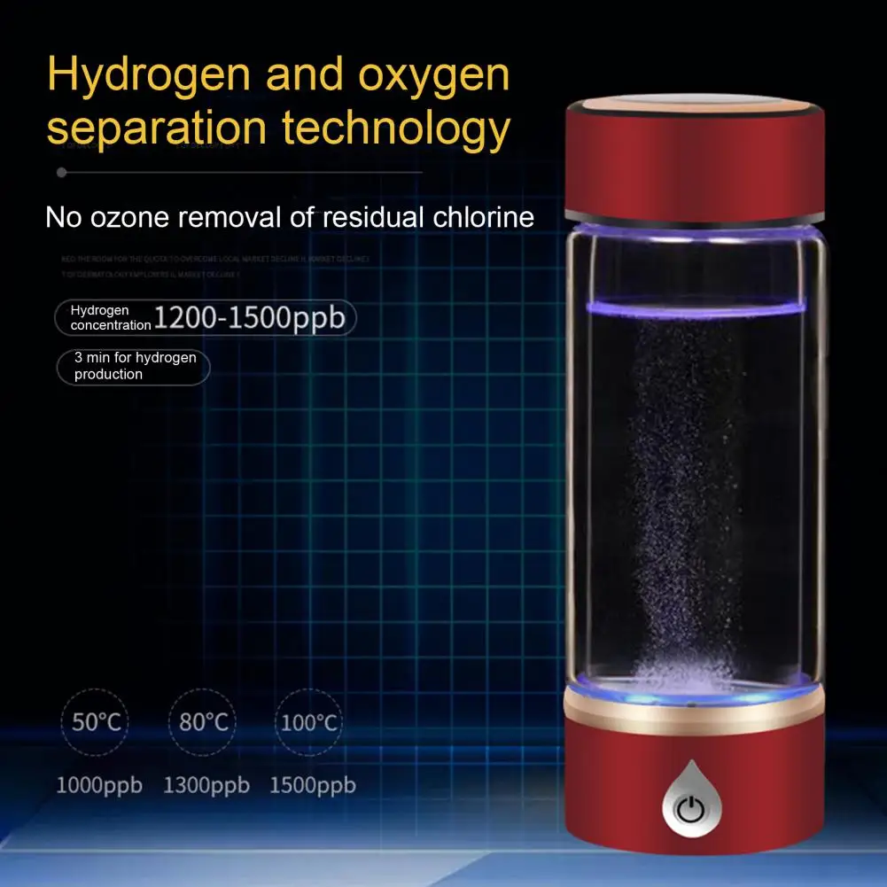 

Hydrogen-rich Water Cup Portable Hydrogen Water Bottle High Borosilicate Glass Cup with Rapid 3-minute for Safer for Home