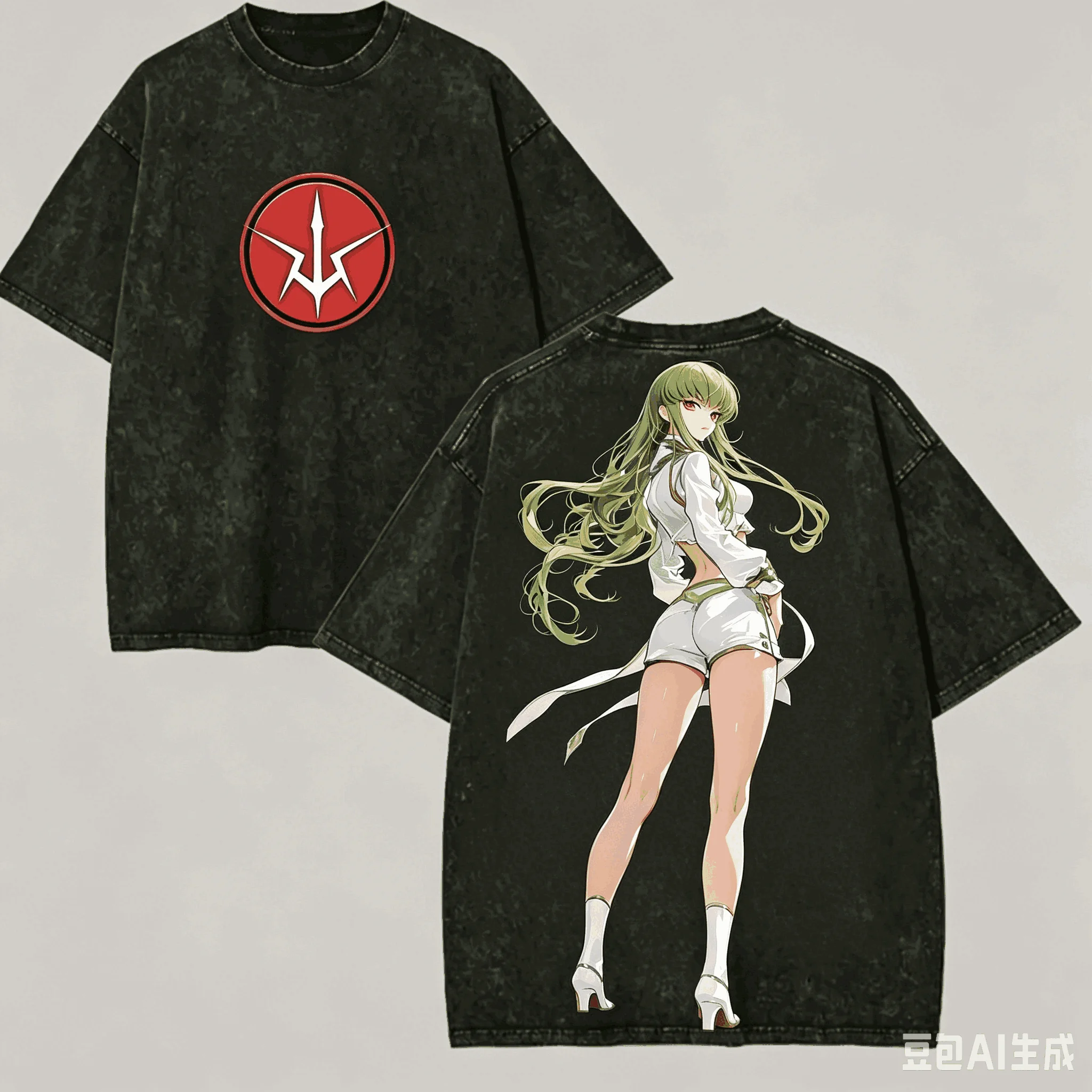 Code Geass Washed T-shirt Anime Lover Harajuku New Model Unisex Oversized personality Clothes Streetwear high quality Breathable view 2