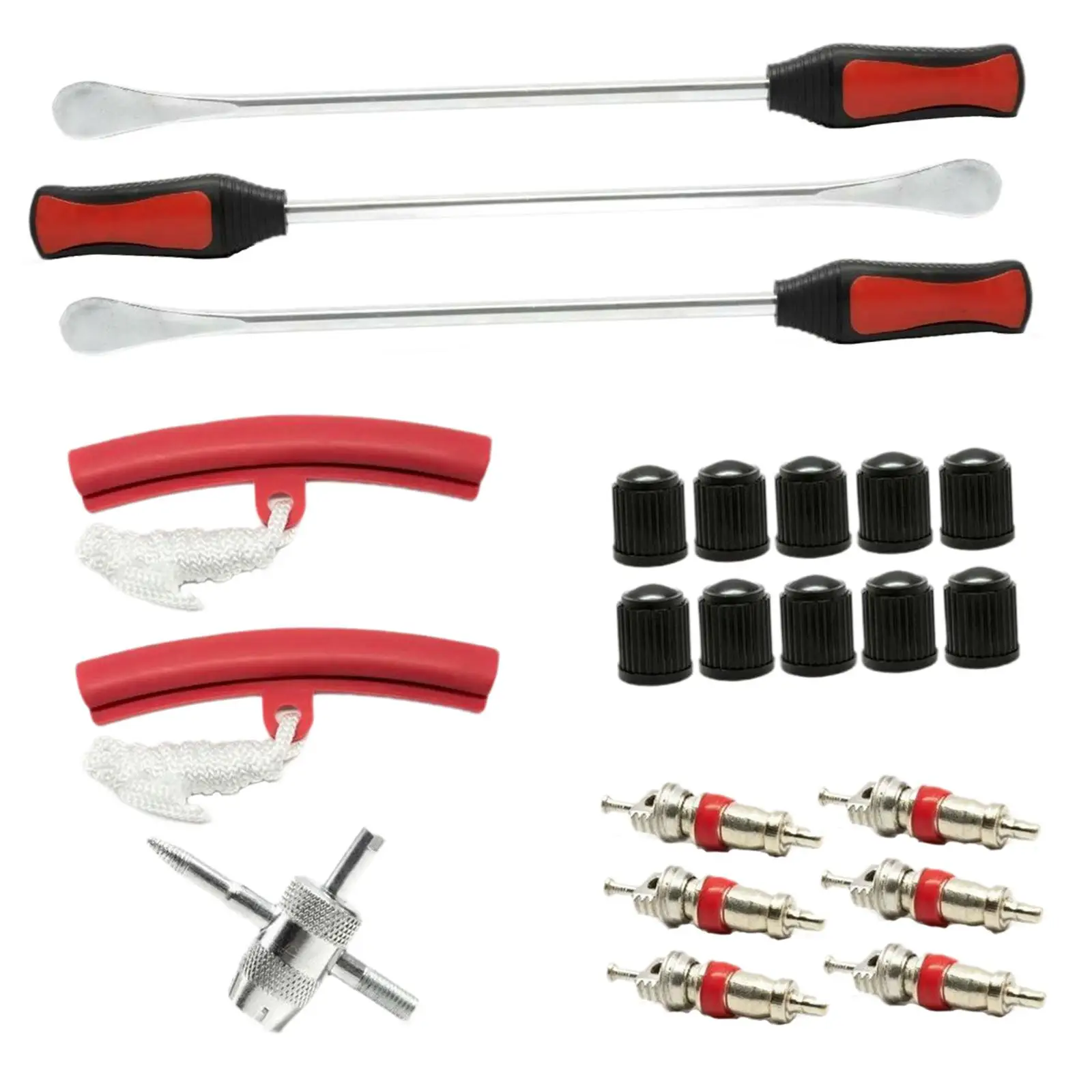 Tire Spoons Tool Set 14.5 inch Practical Sturdy Spare Parts Accessories with Valve Tool for Bikes Motorcycles Atvs Trucks Suvs