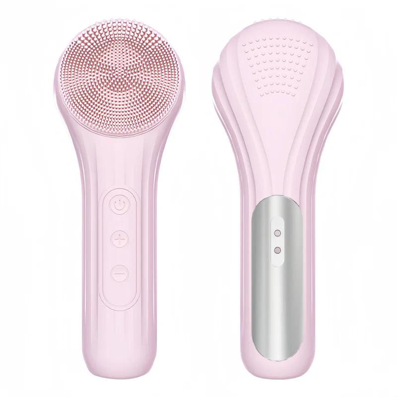 منظف وجه كهربائي مقاوم للماء - فرشاة سيليكون بالموجات فوق الصوتية مع تدليك حراري، منظف للبشرة ومنظف المسام #1