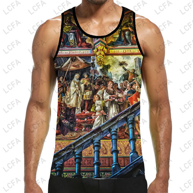 Church Architecture 3D Printed Men Vest Harajuku Fashion Sleeveless T-shirt Summer Street Unisex Tank Tops Dropship Luxury